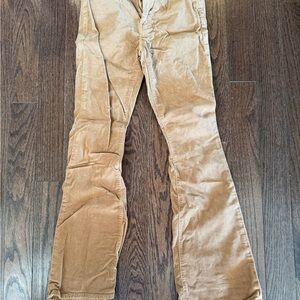 MOTHER Corduroy Flare Jeans in Tan